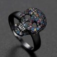 thumbnail image 1 of Punk Colorful CZ Skeleton Devil Ring Black White Bling Zircon Skull Face Iced Rings For Men Fashio Biker Hip Hop Jewelry, 1 of 4