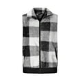 thumbnail image 3 of Patlollav Flash Picks 65% off Womens Plaid Patch Patchwork Cardigans Open Front Sleeveless Plush Coat Tops, 3 of 6