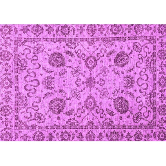 Ahgly Company Indoor Rectangle Oriental Purple Modern Area Rugs, 7' x 9'