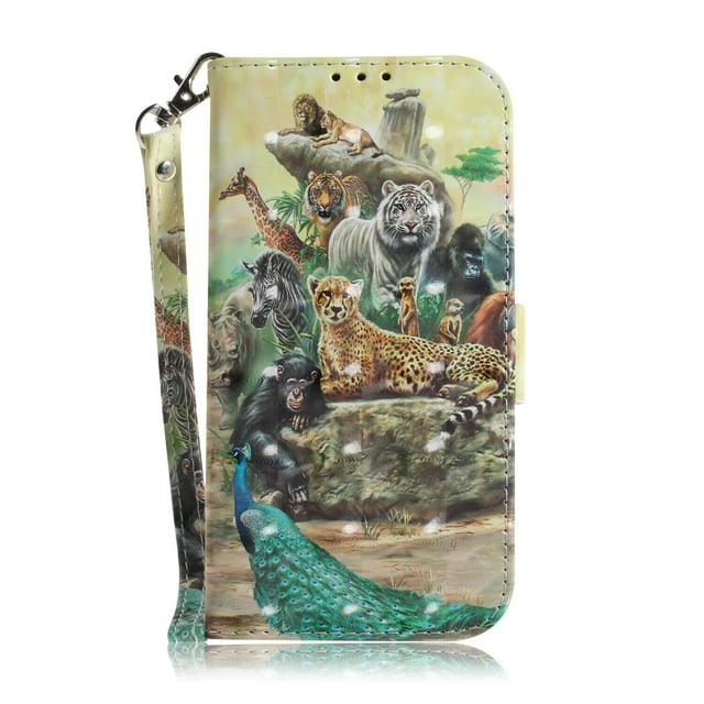 Case for OnePlus Nord 2T 5G Cover Magnetic 3D Pattern Wallet Flip Case With Strap - Zoo