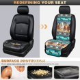 thumbnail image 5 of COEQINE Quilted Car Seat Cover for Two Front Seats, Durable Bucket Seat Protector Soft Dog Seat Cover, Set of 2, Universal Fit for Most Vehicles, Aztec Running Horse Teal, 5 of 7