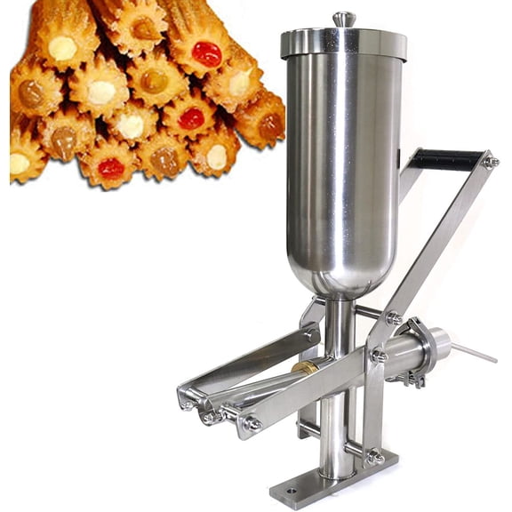 5L Churros Maker Machine Manual Churro Maker Stainless Steel Churro Making Kit Commercial Spanish Donut Churrera Churro Maker Machine for Deep Fry Churros (US Stock)