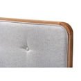 thumbnail image 5 of Baxton Studio Palina Mid-Century Modern Light Grey Fabric Upholstered Walnut Brown Finished Wood Full Size Headboard, 5 of 9