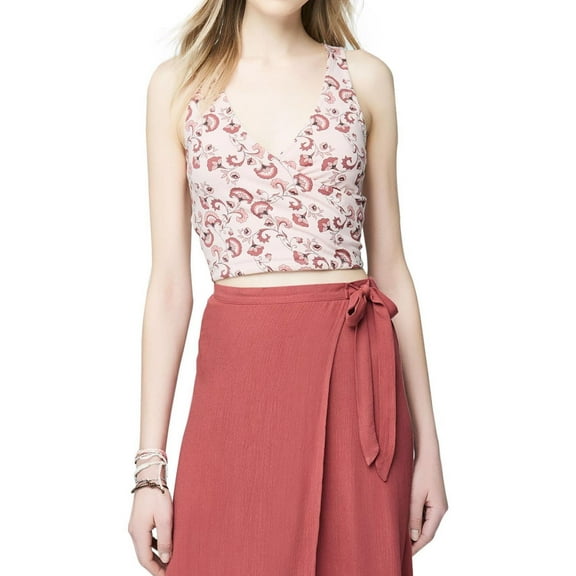 Aeropostale Womens Floral Bodycon Tank Top, Pink, Juniors, X-Small