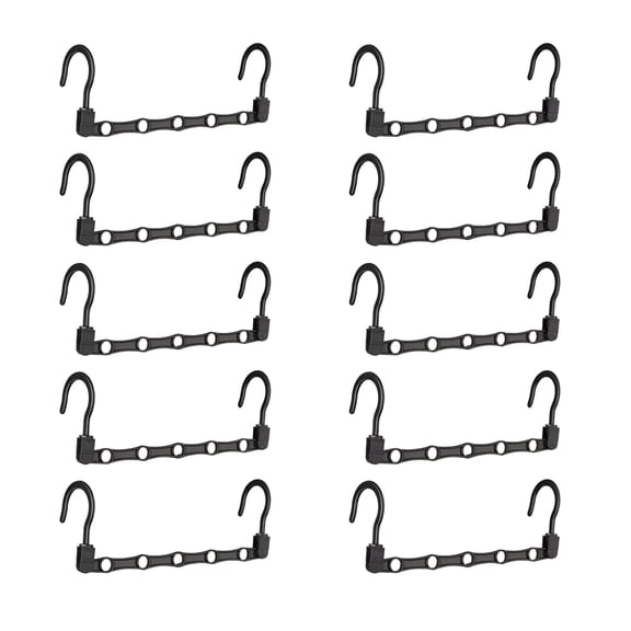 LAMIRO Hooks for Hanging,10 Pack Clothes Hangers Organizer Closet Space Saving Plastic Hanger Hook,10Pcs Black Magic Clothes Hanger
