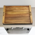 thumbnail image 4 of 29.5 x 22 Inch Acacia Wood Noodle Board Stove Cover with Handles, Wood Stove Top Cover Board for Electric Stove Gas Stove, Counter Space Sink Cover RV Stove Top Cover, Decorative Tray, 4 of 8