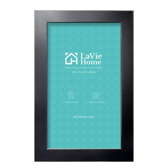 Marco de fotos LaVie Home de madera negra de 21,6 x 35,6 cm con plexiglás