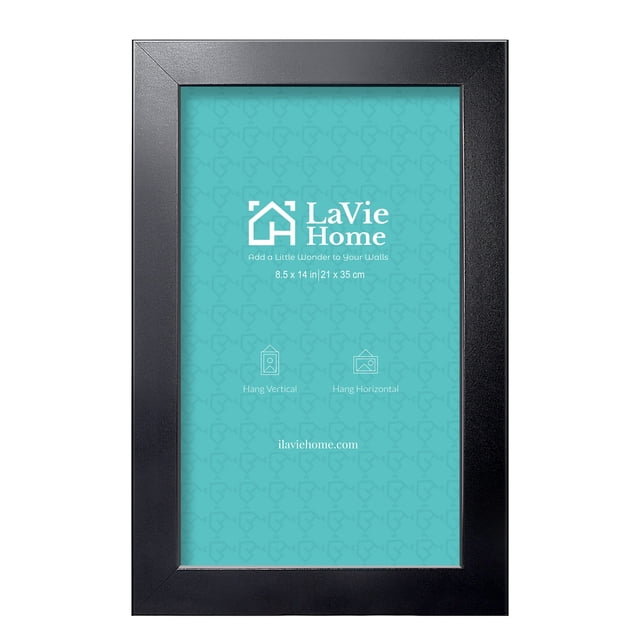 Marco de fotos LaVie Home de madera negra de 21,6 x 35,6 cm con plexiglás