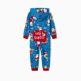 thumbnail image 5 of PatPat Christmas Pajamas Family Matching Kids Girls Boys One Piece Hooded Zipper Cute Santa Claus Gifts Allover Print Holiday Pjs with Hat & Socks, Blue, 4-5 Years, 5 of 12