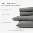 thumbnail image 3 of Gray 4 Piece 100% Cotton Flannel Deep Pocket Sheet Set, Cal King, by Noble Linens, 3 of 8