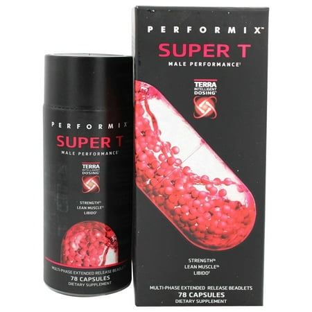 performix super male t testosterone booster - naturally enhances testosterone levels for strength and lean muscle, 2 patented ingredients, 78