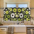 thumbnail image 2 of Yayeee Kitchen Curtains Tier Set of 2 Light Filtering 57"x36" Over Sink Window Panels, Green Flower Pattern, 2 of 7