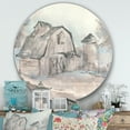thumbnail image 2 of Designart 'Farmhouse Grange Grise V' Art Mural Rond en Métal de Ferme - Disque de 36, 2 of 5