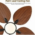 thumbnail image 2 of YIOSI 52 Inch Tropical Palm Leaf Ceiling Fan with LED Lights, Remote Control & App Operable, Reversible Quiet DC Motor, Dimmable, Indoor/Outdoor Ceiling Fans for Patios, Porches, Living Room, Brown, 2 of 12