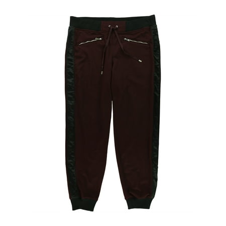 black jogger with red stripe