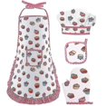 thumbnail image 1 of Juego de delantal de cocina QUANZHOUTIANDI para niños nuevo con sombrero y guante, 1 of 3