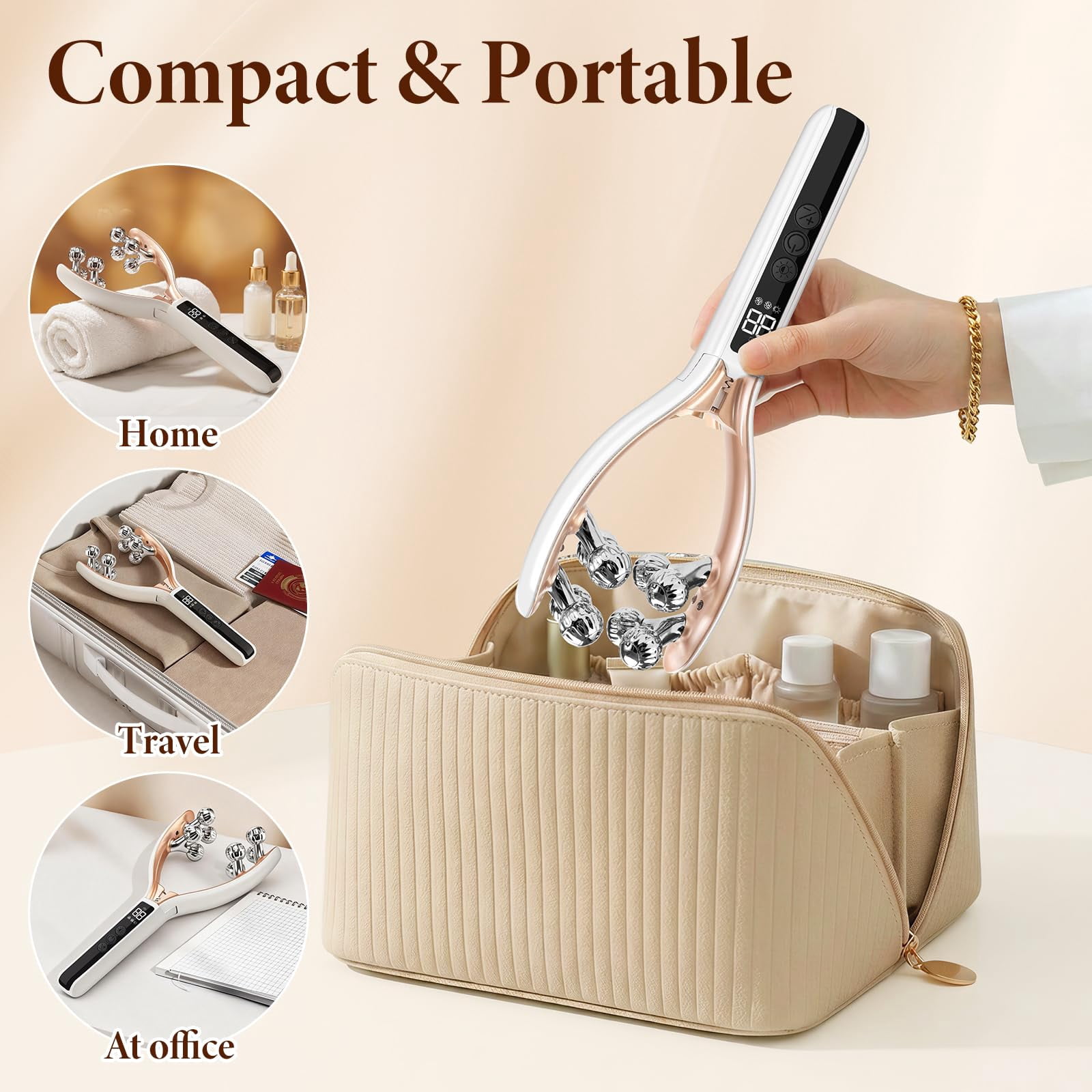 NexTone Face Massager Tool with Red Light, Face Sculpting Tool & Facial Roller for Women, Rechargeable Jawline Shaper and Neck Massager,
