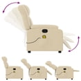 thumbnail image 3 of vidaXL Massage Recliner Chair Cream Fabric, 3 of 5