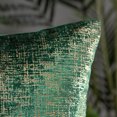 thumbnail image 4 of Phantoscope Bronzing Gold Foil Printed Cut Pile Velvet with Gilding Metallic Shiny Decorative Throw Pillow Covers, 18" x 18", Green, 2 Pack, 4 of 5