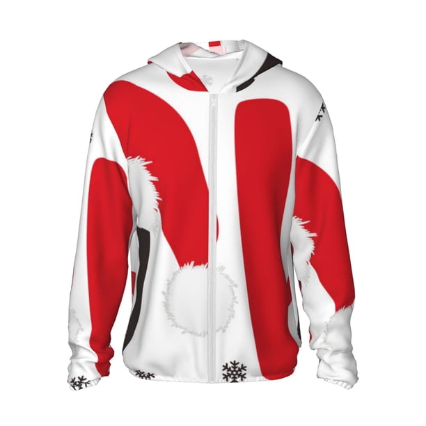 Fotbe HOHOHO Christmas Chaqueta con Protección Solar UPF 50+ para Hombre y Mujer, Camisa con Capucha y Bolsillos-XX-Large