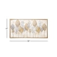 thumbnail image 4 of Cosmoliving by Cosmpolitan Contemporary Gold/Silver Leaves Canvas Framed Wall Art, 55"W x 27"H, 4 of 13