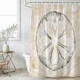 thumbnail image 4 of Sand Dollar Coastal Bathroom Shower Curtains with 12 Hooks Polyester Waterproof Shower Curtain for Stalls and Bathtubs Summer Beach Beige Sea Decorative Bathroom Privacy Curtain 72x84 Inches, 4 of 8