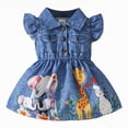 thumbnail image 1 of gdxvjhbj Robe Préado Bébé Fille Robe Papillon Tutu à Volants Sans Manches Robes Robe de Fête 9 12 Mois (Bleu,9-12 Months), 1 of 6