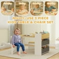 thumbnail image 6 of Resenkos Kids Desk & Chair Set - With Paper Roll, Activity Craft Table with Storage Shelves & Drawers, Natural Wood, 6 of 7