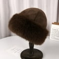 thumbnail image 4 of SikaFu Autumn And Winter Imitation Mink Velvet Mongolian Hats Women's High -Level Sense Of Expensive Women Style Mink Fisherman Hat Big Head Enclosure Warming Ear Basin, 4 of 9