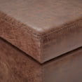 thumbnail image 6 of Avalon 48 inch Wide Contemporary Storage Ottoman Bench in Distressed Umber Brown Vegan Leather, 6 of 9