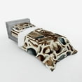 thumbnail image 2 of Ambesonne Traditional Bedding Set 3 Pcs, Oriental Ethno Artwork, Twin, Umber Dark Teal Ivory, 2 of 2