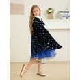 thumbnail image 3 of Girls Noble Velvet Hooded Cape Kids Princess Party Cape Warm Hooded Cloak 2-10Years, 3 of 5