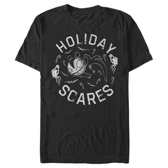 Men's The Nightmare Before Christmas Scary Teddy Holiday Scares  Graphic Tee Black Small