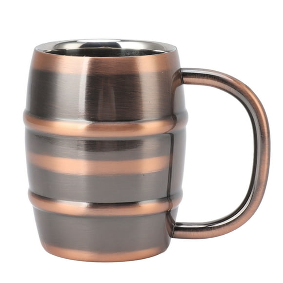 Tasse à Bière Tasse à Bière en Acier Inoxydable à Isolation à Double Couche Tasse à Thé au Lait Ergonomique Sûre et Polyvalente pour la Maison(B)