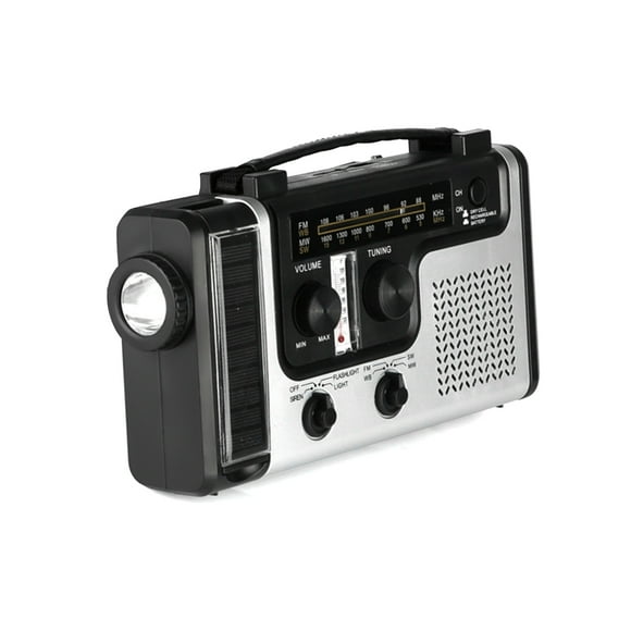 TFixol Emergency Radio Hand Crank Solar Radio 1200mAh Rechargeable Portable Power Bank LED Flashlight Reading Lamps SOS Siren AM / FM / SW1 / SW2 World Band Receiver Battery Operated Solar Cell Phone