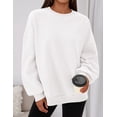 thumbnail image 3 of Sudadera Oversize de Cuello Redondo para Mujer PRETTYGARDEN Blanca 2XL, 3 of 6
