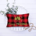 thumbnail image 2 of Christmas Red Black Buffalo Check Plaids Quote Throw Pillow Covers Winter Outdoor Farm Fresh Christmas Pine Trees Decor 12x30 Inch Rectangle Couch Lumbar Cushion Case Xmas Decorations, 2 of 2