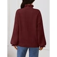 thumbnail image 3 of YOGAFOX Women's 2025 Fall Winter Cardigan Sweaters Casual Long Sleeve Button Down Loose Knit Chunky Outerwear Coats Burgundy S, 3 of 6