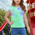 thumbnail image 3 of Aofany Girls Tunic Short Sleeve T Shirt Casual Tops Round Neck Tie-dye Blouse Tee Kids Girls Tops Short Sleeve Shirts for Girls Size 5-15T, 3 of 6