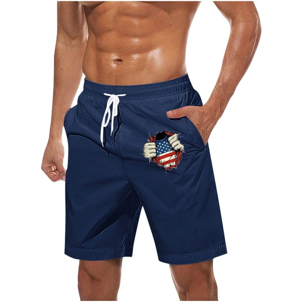 Pantalones Cortos Casuales para Hombre Imprimir con Bolsillos Pantalones de Playa de Cintura Elástica, Pantalones Cortos de Cintura Elástica para Hombre