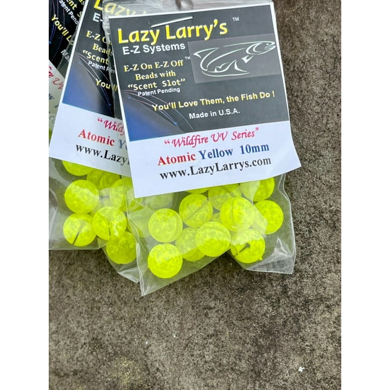 Lazy Larry's EZ System Slotted Fishing Beads 10mm (Atomic Yellow)