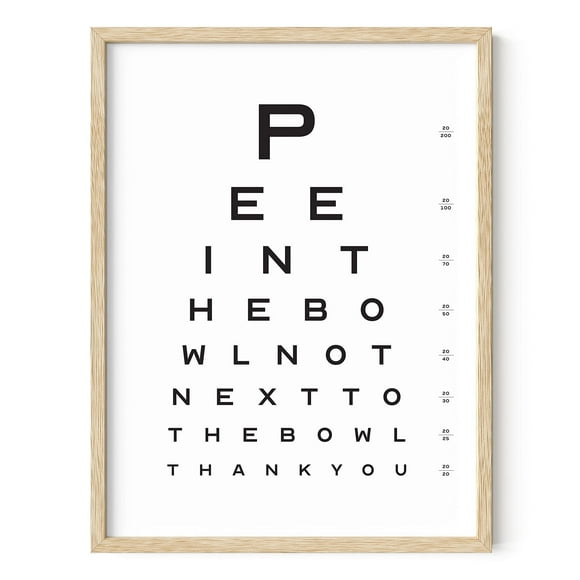 HAUS AND HUES Funny Bathroom Signs for Home Decor - Funny Bathroom Decor Funny Bathroom Wall Art Bathroom Art Funny Bathroom Decor Funny Art Bathroom Eye Exam (Beige Frame 12x16)