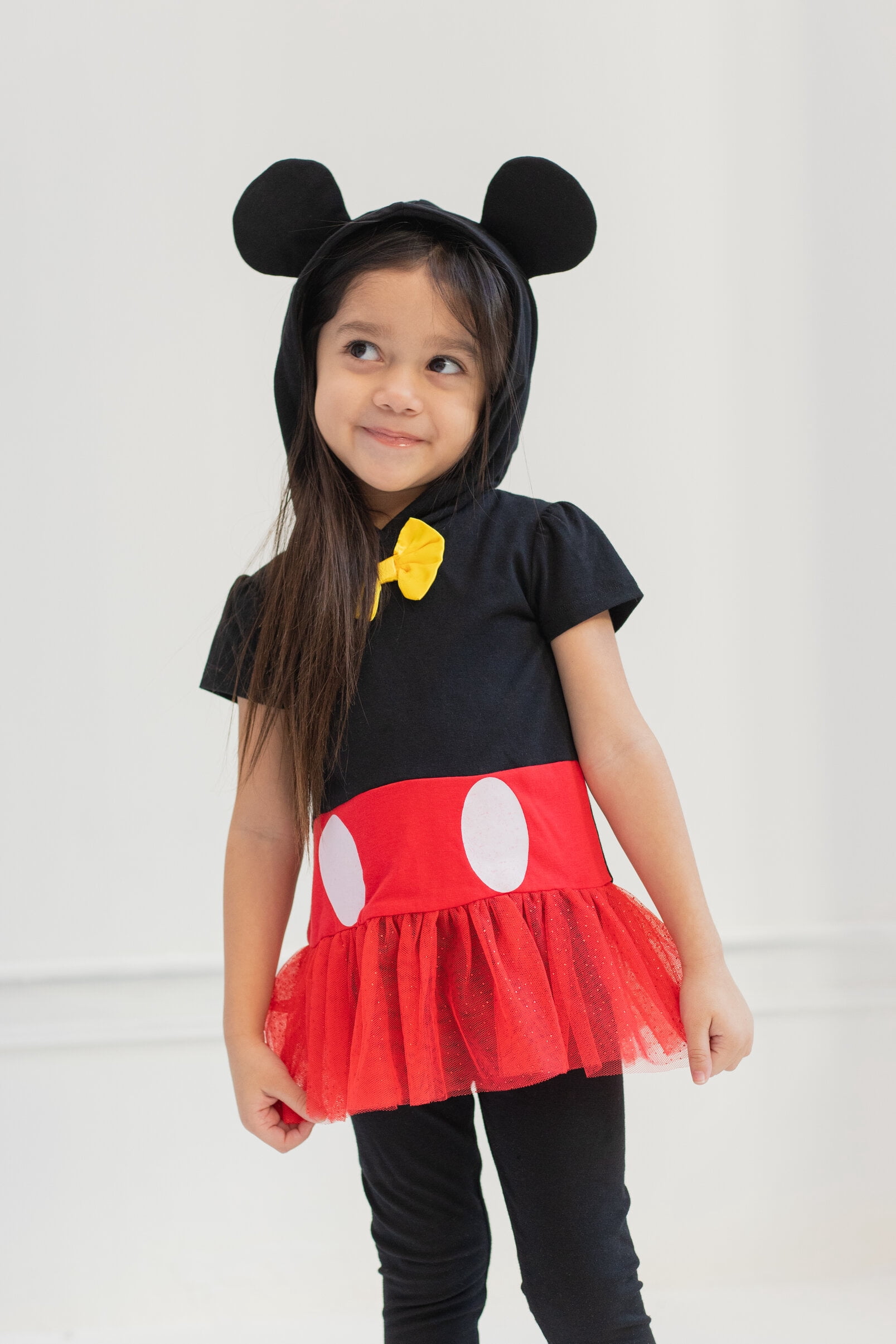 Disney Mickey Mouse Little Girls Cosplay T-Shirt Dress and Leggings Toddler to Big Kid