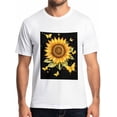 thumbnail image 1 of Camisetas de manga corta con girasoles de granja para hombre, camisetas de cuello redondo con mariposas amarillas para hombre, 1 of 8