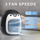 thumbnail image 4 of Lindo pingüino ventilador de aire acondicionado portátil, enfriador de aire inalámbrico USB recargable, espacio personal mini evaporativo, humidificador silencioso de 3 velocidades Misting Fa, 4 of 5