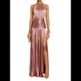 thumbnail image 1 of Vestido Plisado Elegante Sin Mangas con Cuello Halter, Abertura y Lazo Metálico de Lujo para Mujer Rosa XL, 1 of 8