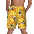 thumbnail image 4 of Uemuo Honeycombs Pattern Mens Swim Trunks Quick Dry Board Shorts with Mesh Lining, Stretch Beach Shorts Quick Dry No-Chafing Board Shorts-Large, 4 of 9