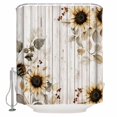 thumbnail image 2 of Vintage Sunflowers Waterproof Fabric Shower Curtain, Farmhouse Flowers Wooden Grain Shower Curtain for Bathroom Curtains Bathtubs Hotel Washable Shower Curtains with 12 Hooks Standard 60x72, 2 of 6