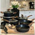 thumbnail image 1 of Kitchen Academy - Juego de utensilios de cocina de inducción - Juego de sartenes y ollas antiadherentes de granito negro, 1 of 5