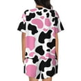 thumbnail image 6 of Rateoe Cow Spots Pattern Women's Short-Sleeved Pajama Set - 2 Piece Soft and Lightweight Sleepwear Set-Small, 6 of 7